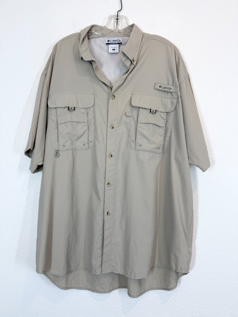 Columbia PFG Bahama Fishing Shirt Men’s XL Fossil Short Sleeve NWT